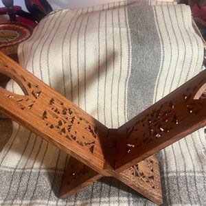 Beautifully Carved Mexican, Folding  , Dual Book Stand.   Hand crafted